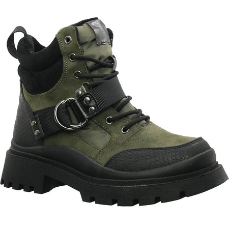 Modne botki damskie w tym sezonie khaki Jezzi