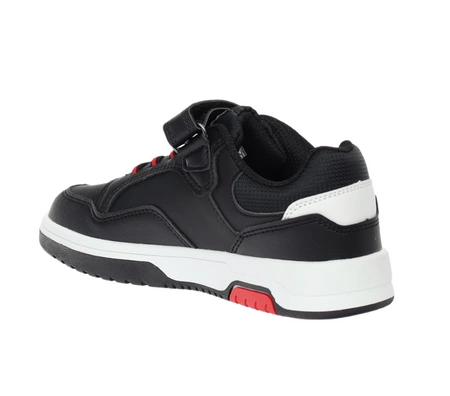 Czarne adidasy dziecięce z eko skóry zapinane na rzepy American Club