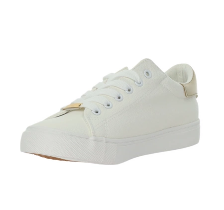 Białe tanie adidasy damskie trampki z eko skóryNEWS