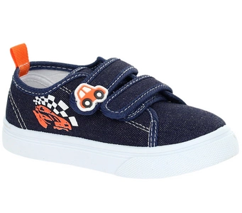 Trampki chłopięce na rzepy z autem pantofle American Club