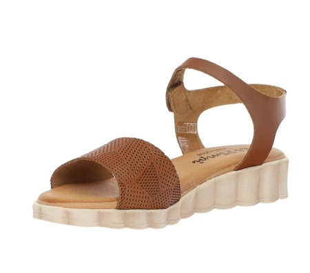 Brązowe sandały damskie płaskie skórzane Hiszpańskie El Pimpi - Made in Spain