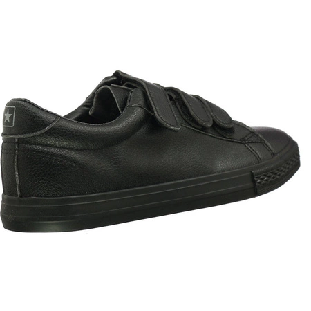 Całe czarne trampki adidasy skórzane na rzepy NEWS