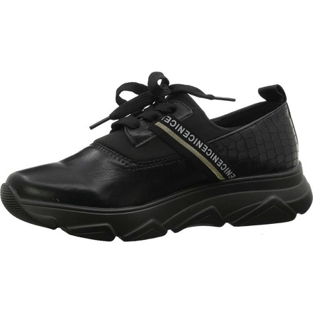 Eleganckie adidasy damskie czarne skórzane sneakersy Jezzi