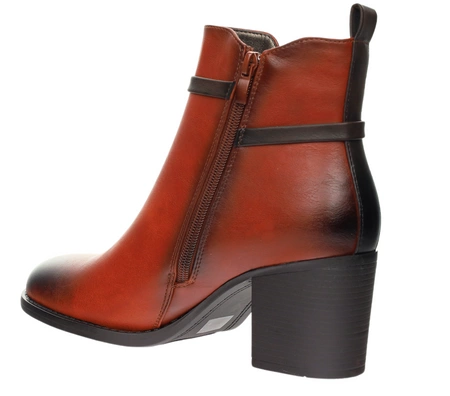 Piękne eleganckie botki ocieplane na średnim obcasie Jezzi