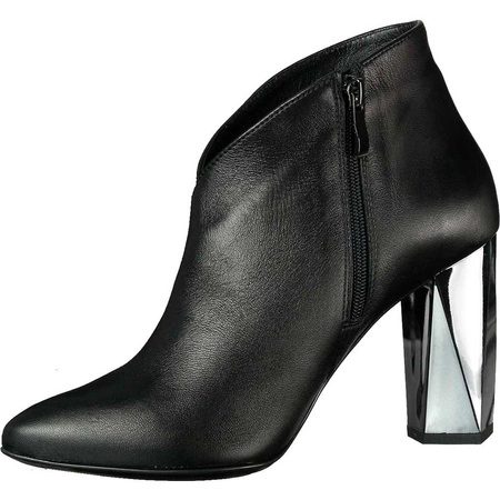 Czarne botki damskie na obcasie skórzane Massimo Lucchesi 2722