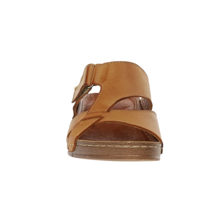 Skórzane komfortowe klapki damskie regulowane na rzep Gino Fabiani