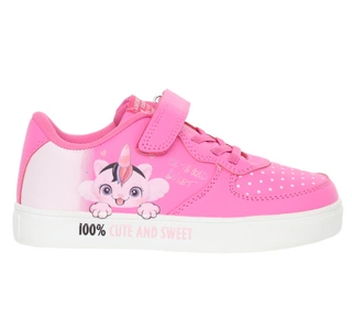 Różowe adidasy dziecięce na rzepy z jednorożcem American Club