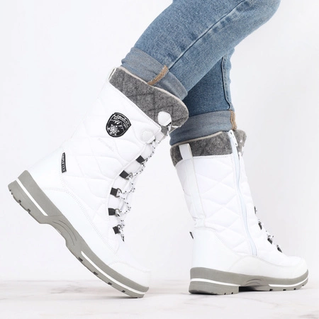 Śniegowce damskie białe wysokie wodoodporne American Club