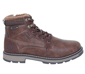 Brązowe buty zimowe męskie trapery ocieplane wysokie trzewiki News