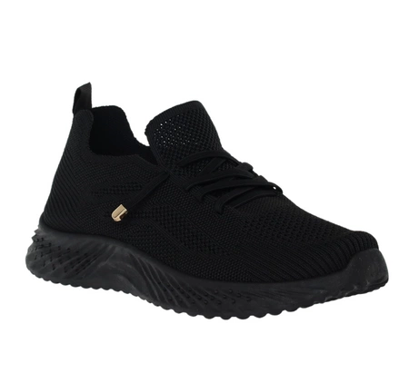 Lekkie czarne adidasy damskie slip-on z siatki NEWS