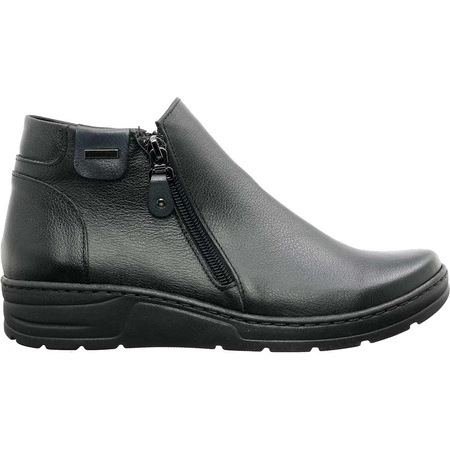 Czarne półbuty botki skórzane damskie Gino Fabiani