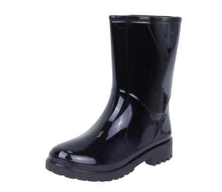 Kalosze damskie czarne wysokie elastyczna cholewka Gumowce HAIDRA