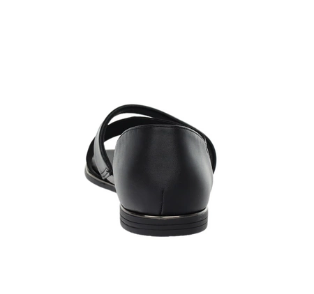 Czarne sandały płaskie z zakrytą piętą komfortowe Jezzi