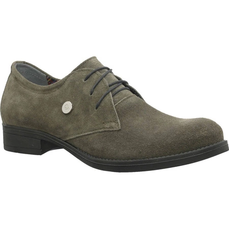 Półbuty damskie skórzane nobukowe Gino Fabiani