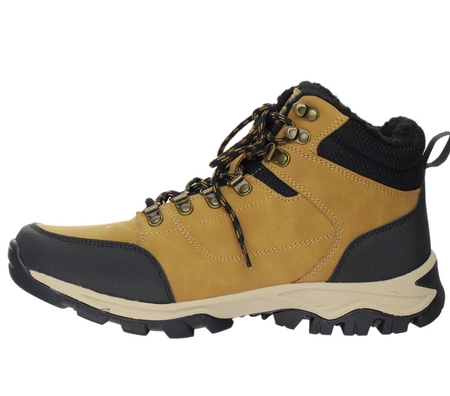 Musztardowe trzewiki męskie buty zimowe trapery NEWS