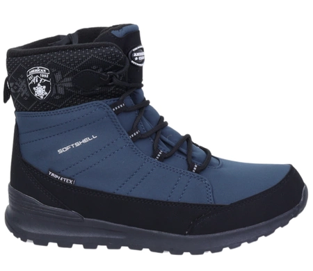 Granatowe śniegowce damskie buty termiczne wodoodporne American Club