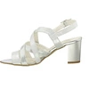 Białe sandały damskie na obcasie posrebrzane z włoskiej skóry Gino Fabiani - Produkt Polski