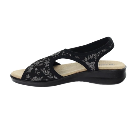 Czarne lekkie sandały damskie płaskie komfortowe wsuwane UNISOFT