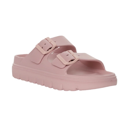 Piankowe klapki damskie regulowane brudny róż NEWS