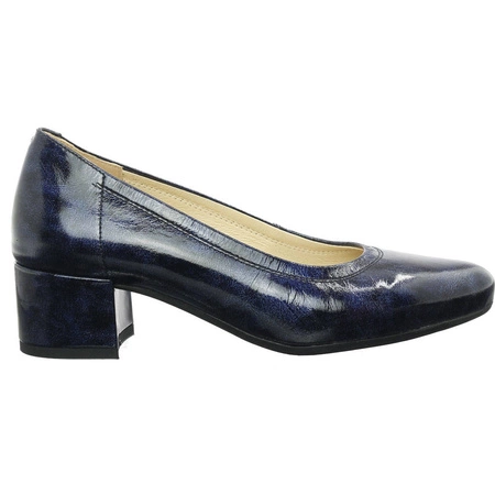 Skórzane polskie czółenka damskie na niskim obcasie Gino Fabiani