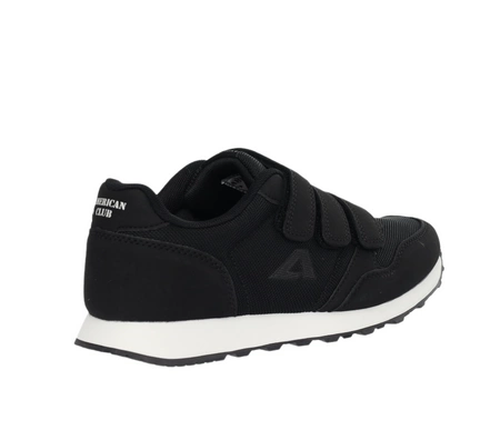 Czarne adidasy młodzieżowe na rzepy z wkładką MEMORY FOAM American Club