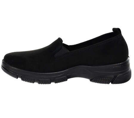 Czarne komfortowe półbuty damskie wygodne i eleganckie Jezzi