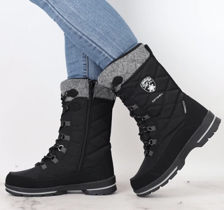 Wysokie śniegowce damskie wodoodporne ze ściągaczem American Club