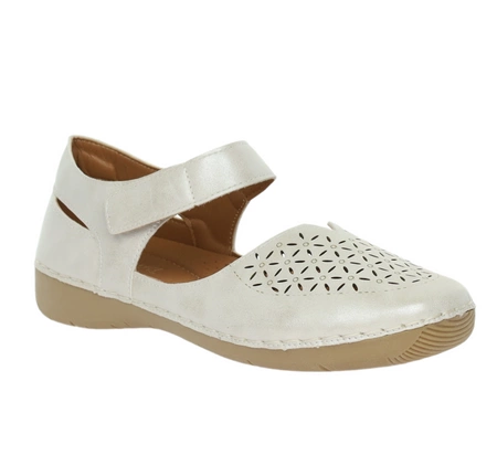 Płaskie sandały damskie na rzep z zakrytą piętą i palcami Jezzi