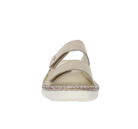 Skórzane klapki damskie wygodne i eleganckie na rzepy Helios