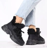 Czarne sneakersy damskie zimowe ocieplane Jezzi