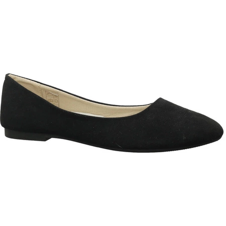 Czarne baleriny damskie zamszowe Jezzi