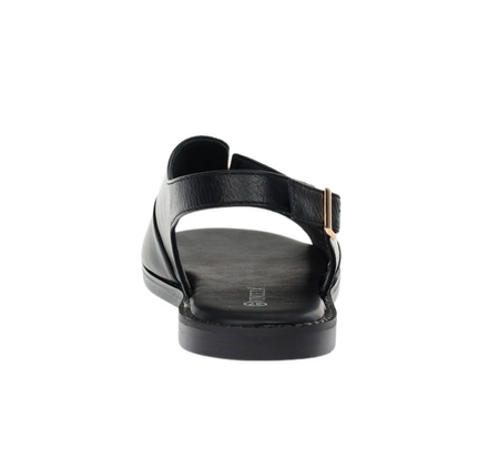 Czarne płaskie sandały damskie zabudowane VINCEZA