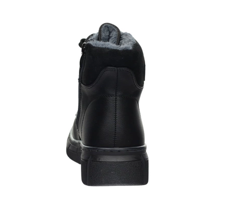 Czarne buty zimowe damskie trzewiki ocieplane