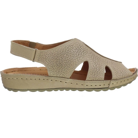 Komfortowe sandały skórzane z zabudowaną cholewką szyte Gino Fabiani - Produkt Polski