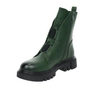 Zielone martensy botki damskie płaskie ze skóry licowej Jezzi