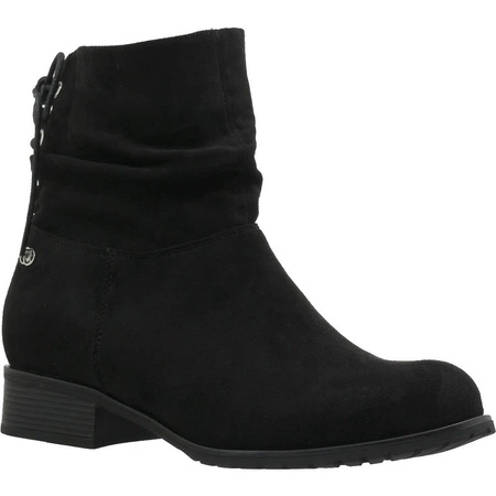 Czarne botki damskie płaskie zamszowe saszki Jezzi