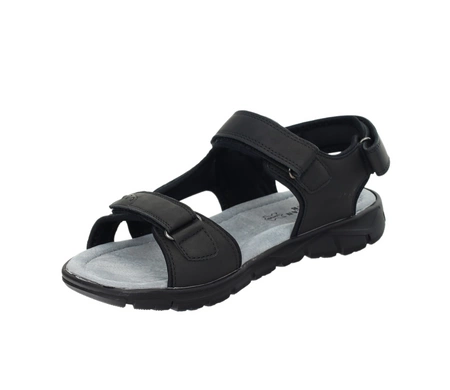 Czarne skórzane sandały męskie wytrzymałe American Club