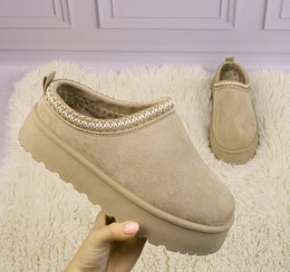 Wsuwane niskie śniegowce damskie EMU kapcie na platformie