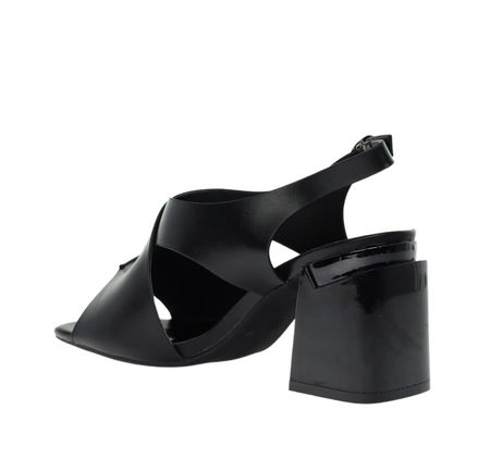 Czarne eleganckie sandały na szerokim obcasie VINCEZA