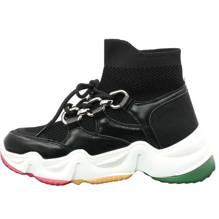 Kolorowe sneakersy ze skarpetą botki sportowe damskie