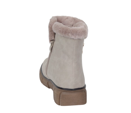 Jasne buty zimowe damskie ciepłe botki damskie trzewiki eleganckie Jezzi