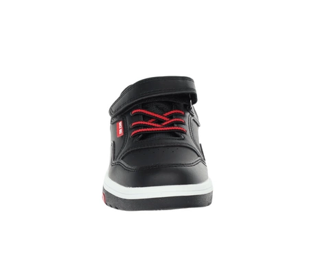 Czarne adidasy dziecięce z eko skóry zapinane na rzepy American Club