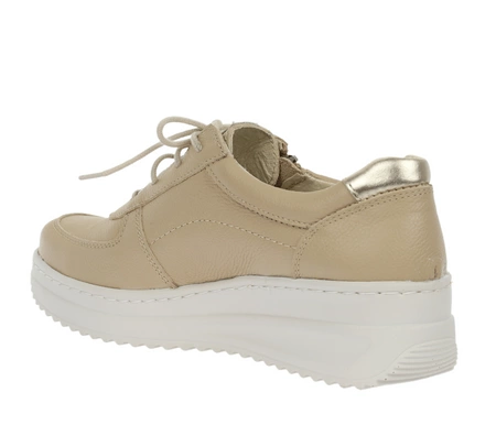 Skórzane beżowe adidasy damskie Helios