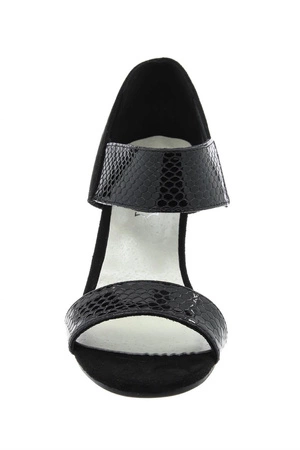 Czarne sandały damskie na szpilce z zakrytą piętą Jezzi