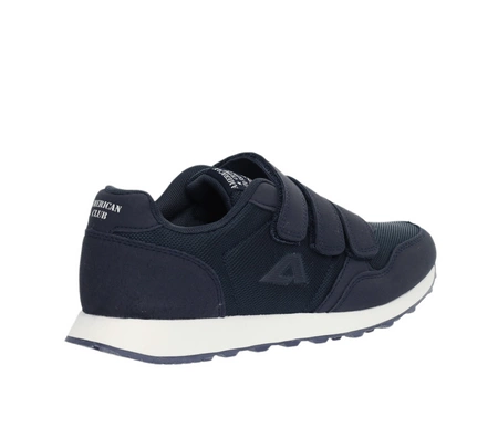 Granatowe lekkie adidasy chłopięce na rzepy z profilowaną wkładką American Club