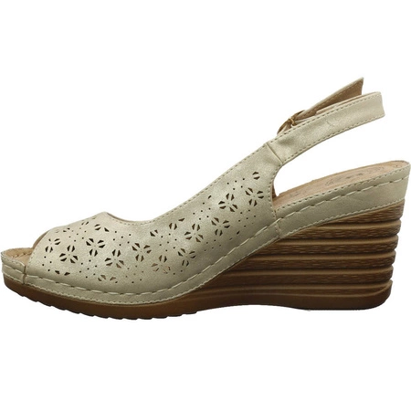 Sandały damskie wygodne na koturnie Jezzi