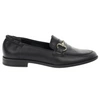 Czarne skórzane półbuty damskie płaskie eleganckie loafersy RYŁKO