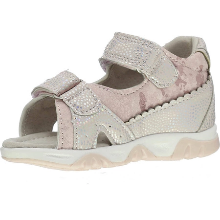 Sandałki dziecięce na rzepy pudrowy róż Miss E