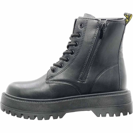 Czarne glany damskie traperki zimowe Jezzi