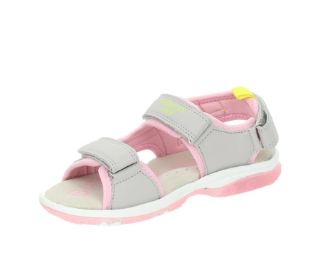 Sandały na rzepy dla dziewczynki ze skórzaną wkładką Swiecące podeszwy Ameriocan Club